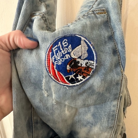 Machine Nouvelle Mode Patched Overalls, Sz 26 - Picture 3 of 5